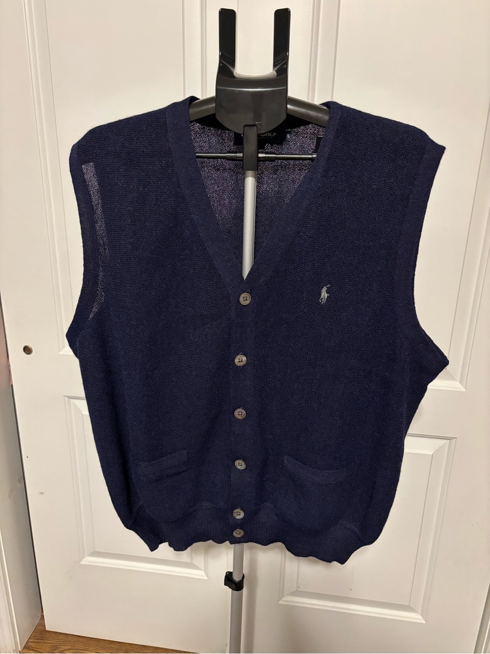 Polo Golf Ralph Lauren 100% Alpaca Sweater Vest Navy Blue L